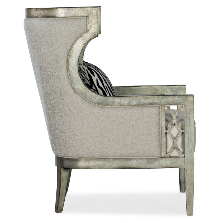 Sanctuary Debutant Wingback Chair in Black with Zebre Pillow
