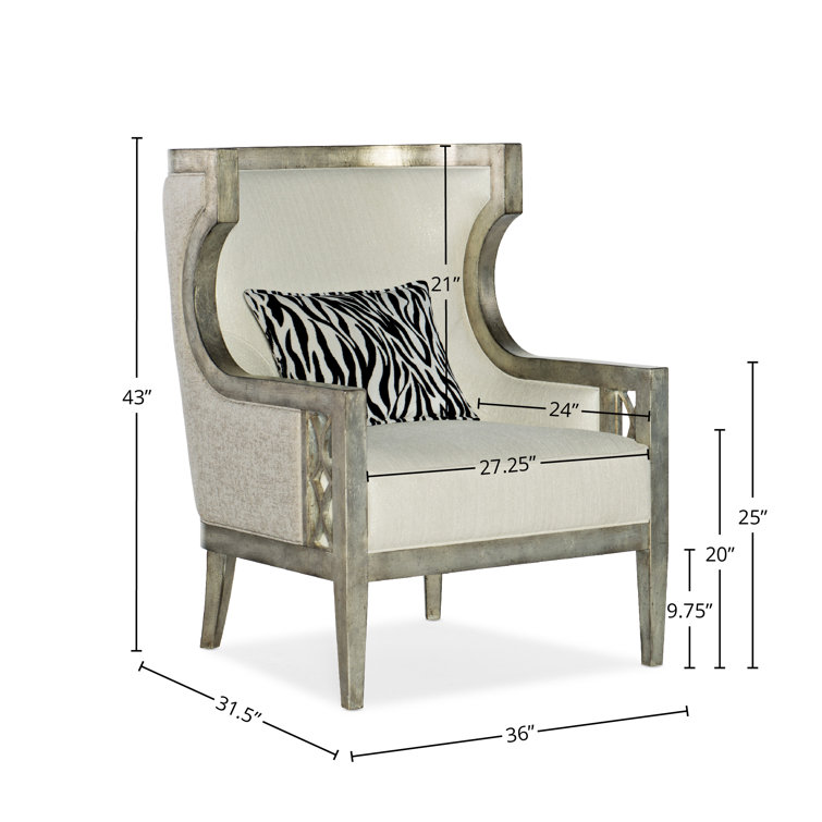 Sanctuary Debutant Wingback Chair in Black with Zebre Pillow