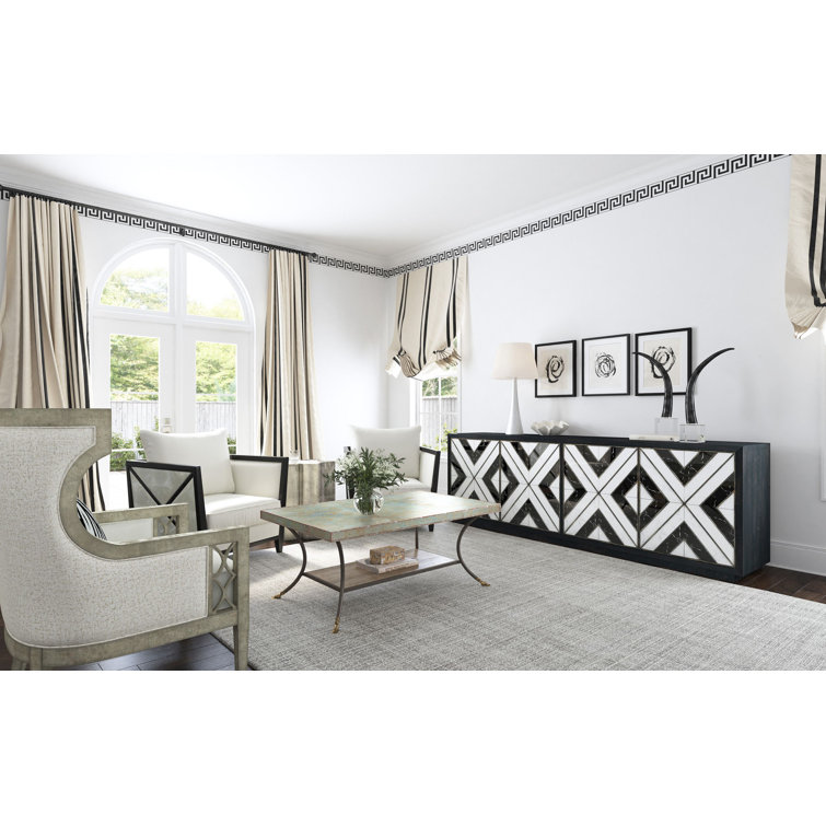 Sanctuary Debutant Wingback Chair in Black with Zebre Pillow