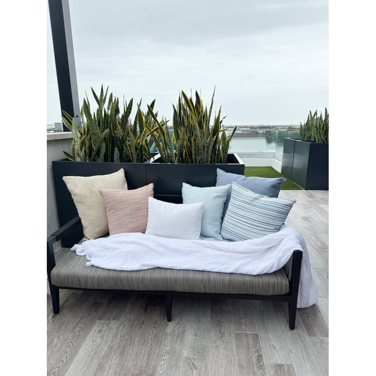 White Rectangular Acrylic Indoor Outdoor Throw Pillow