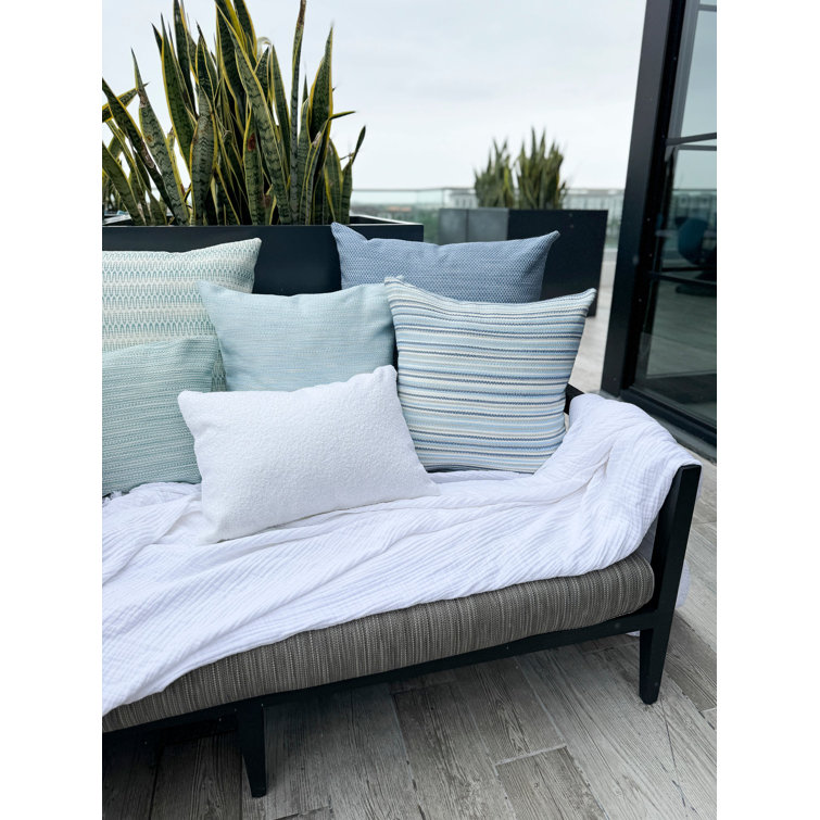 White Rectangular Acrylic Indoor Outdoor Throw Pillow