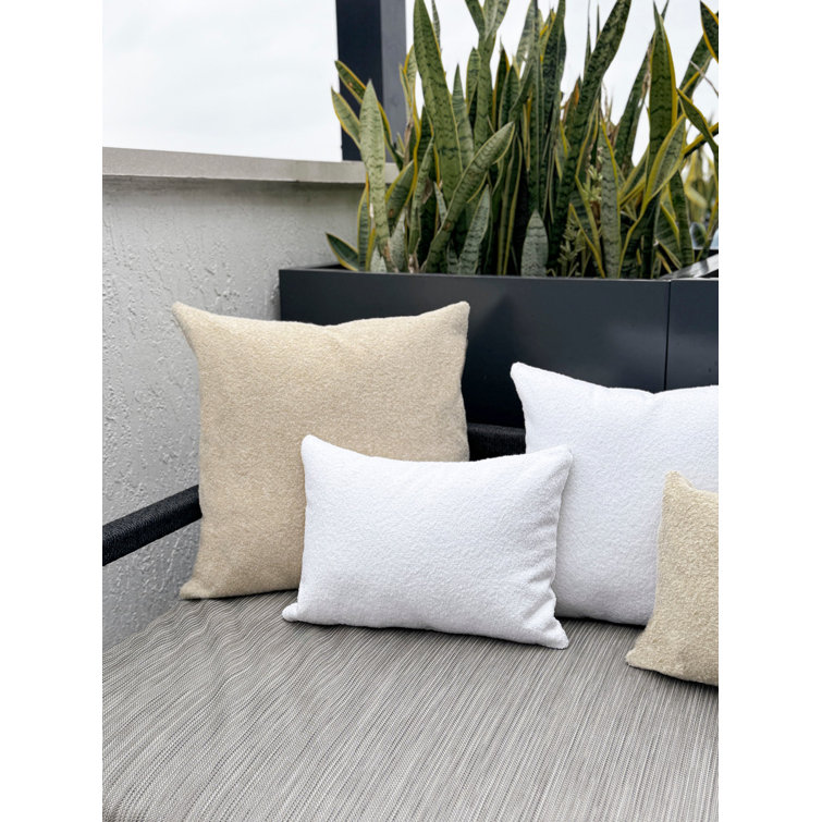 White Rectangular Acrylic Indoor Outdoor Throw Pillow