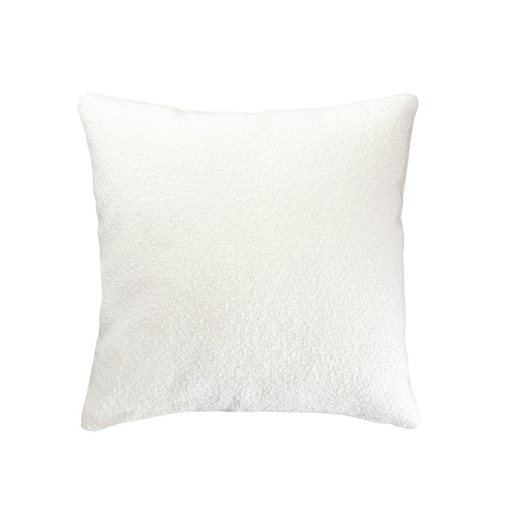 White Boucle 20x20 Indoor Outdoor Throw Pillow
