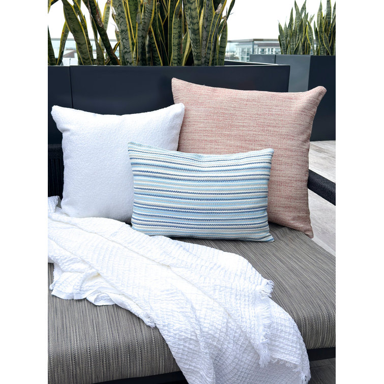 White Boucle 20x20 Indoor Outdoor Throw Pillow