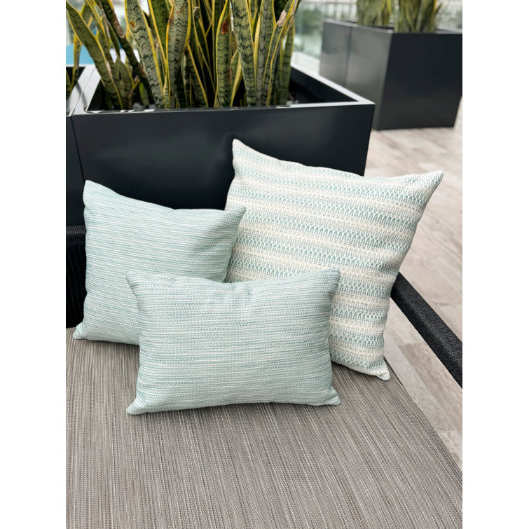 Aqua Blue Rectangular Indoor/Outdoor Throw Pillow