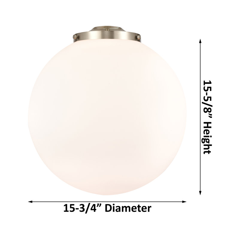 Beacon Antique Copper 17" Globe Pendant with Matte White Glass