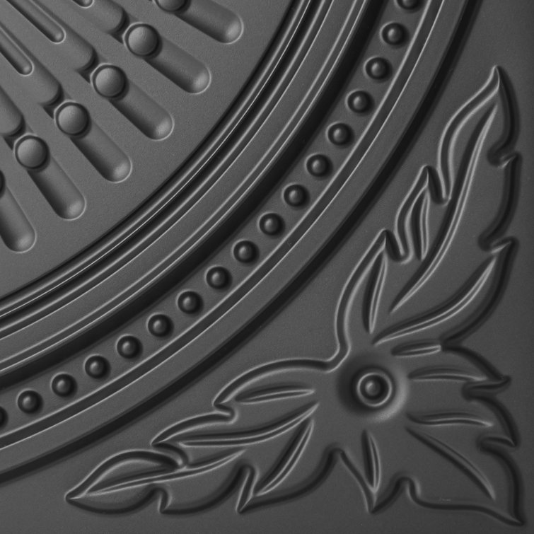 24''x24'' Black Decorative PVC Ceiling Tiles, 12-Pack