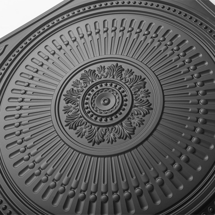 24''x24'' Black Decorative PVC Ceiling Tiles, 12-Pack