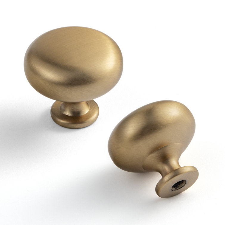 Champagne Bronze Round Mushroom Cabinet Knobs with Mounting Hardware