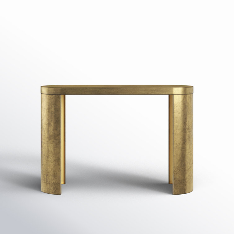 Antique Brass Oval Metal Console Table