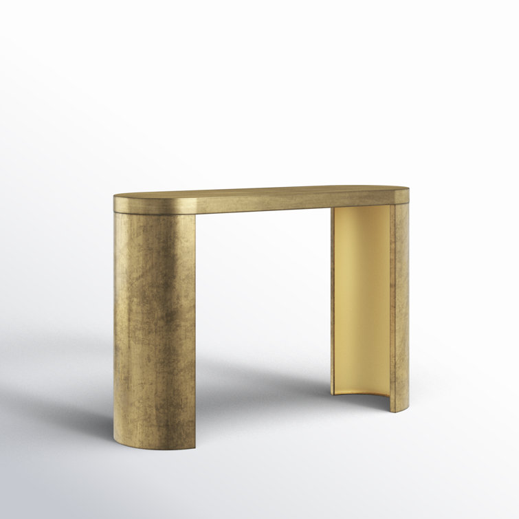 Antique Brass Oval Metal Console Table