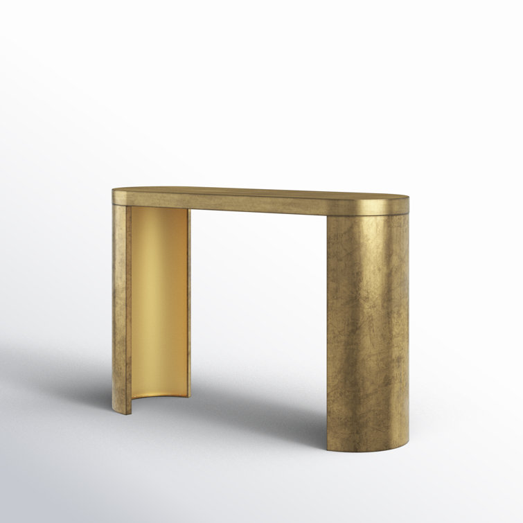 Antique Brass Oval Metal Console Table