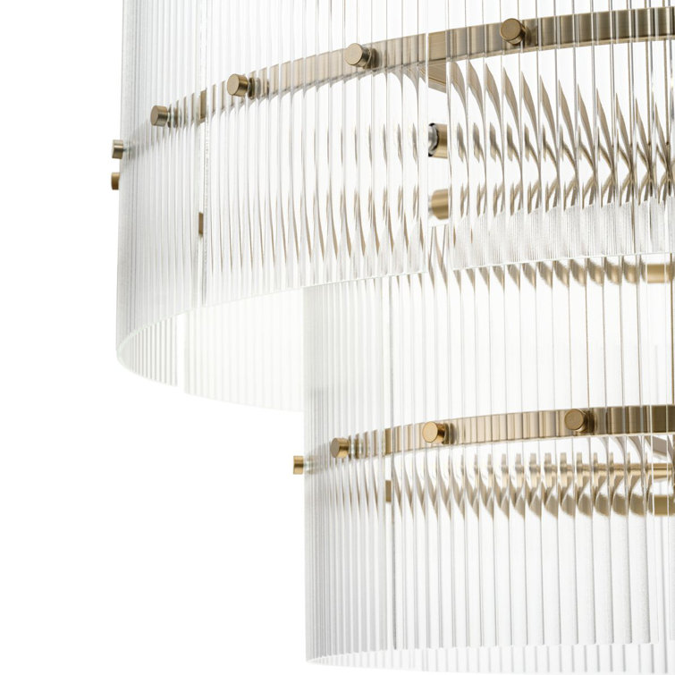 Seville Soft Gold 9-Light Contemporary Chandelier with Glass Elements