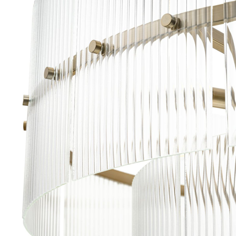 Seville Soft Gold 9-Light Contemporary Chandelier with Glass Elements