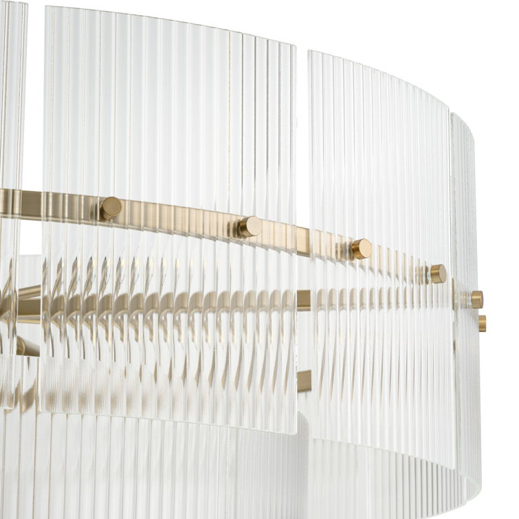 Seville Soft Gold 9-Light Contemporary Chandelier with Glass Elements