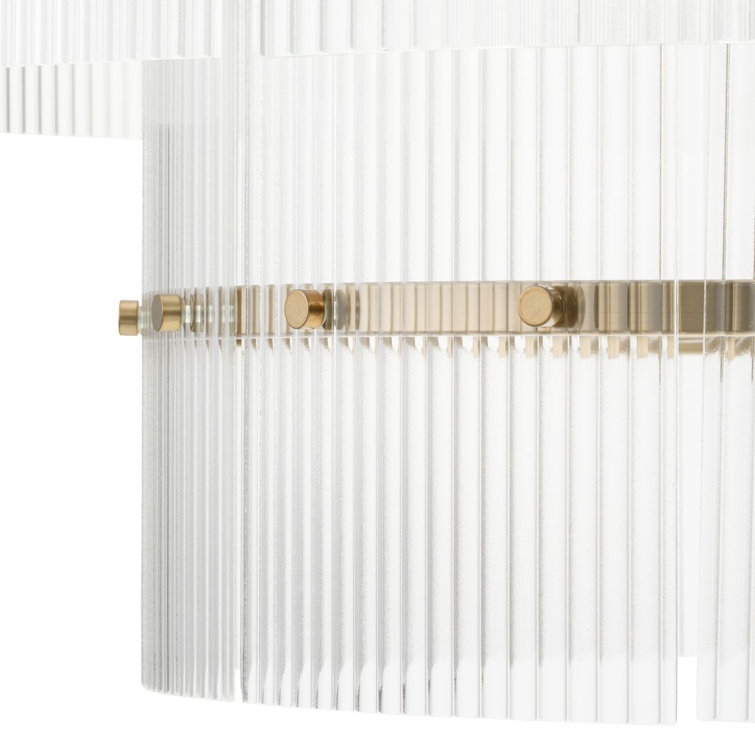 Seville Soft Gold 9-Light Contemporary Chandelier with Glass Elements