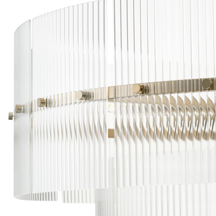 Seville Soft Gold 9-Light Contemporary Chandelier with Glass Elements