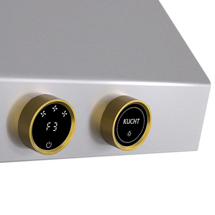 48-Inch Stainless Steel Under Cabinet Range Hood with Gold Accents
