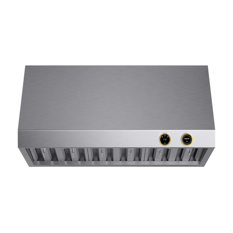 36-Inch Stainless Steel Under Cabinet Range Hood with Gold Accents