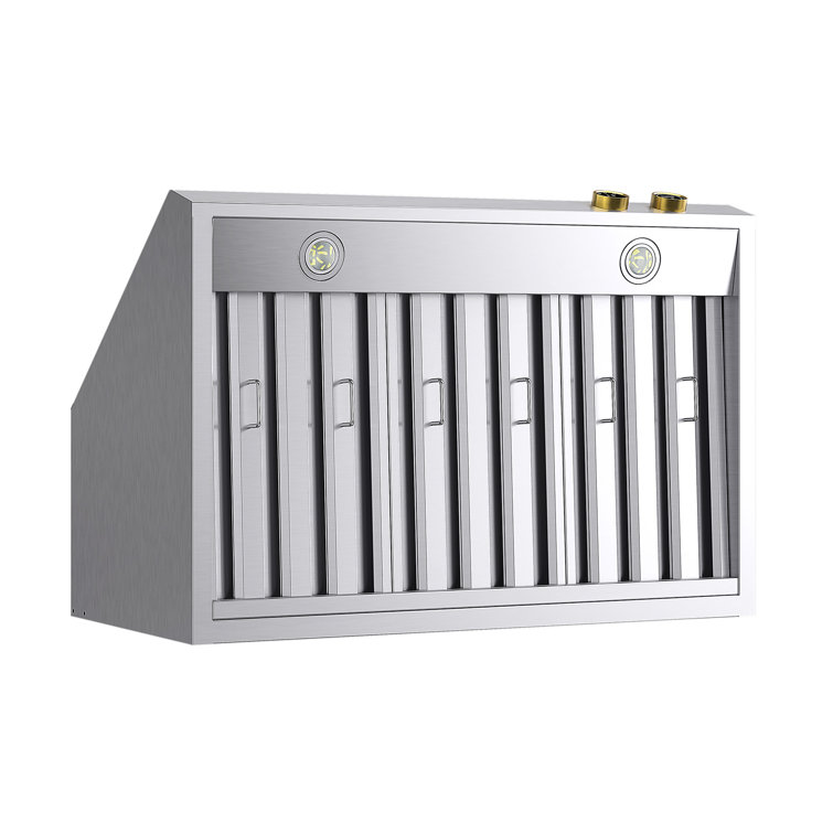 36-Inch Stainless Steel Under Cabinet Range Hood with Gold Accents