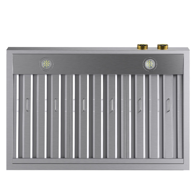 36-Inch Stainless Steel Under Cabinet Range Hood with Gold Accents