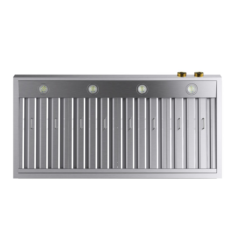 48-Inch Stainless Steel Under Cabinet Range Hood with Gold Accents