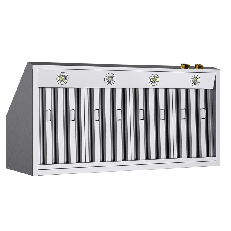 48-Inch Stainless Steel Under Cabinet Range Hood with Gold Accents