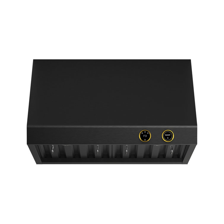 30-Inch Black Stainless Steel Under Cabinet Range Hood with LED Lights