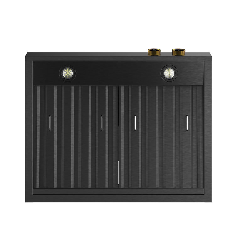 30-Inch Black Stainless Steel Under Cabinet Range Hood with LED Lights