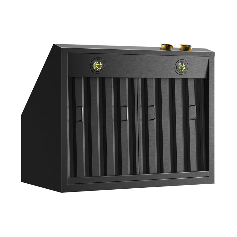 30-Inch Black Stainless Steel Under Cabinet Range Hood with LED Lights