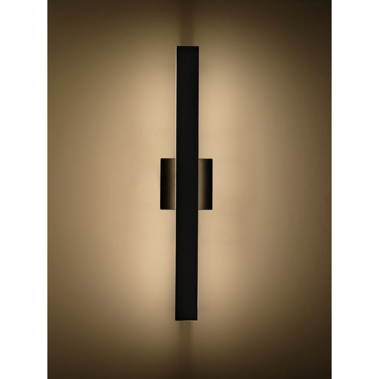 24" Matte Black LED Contemporary Outdoor Wall Light