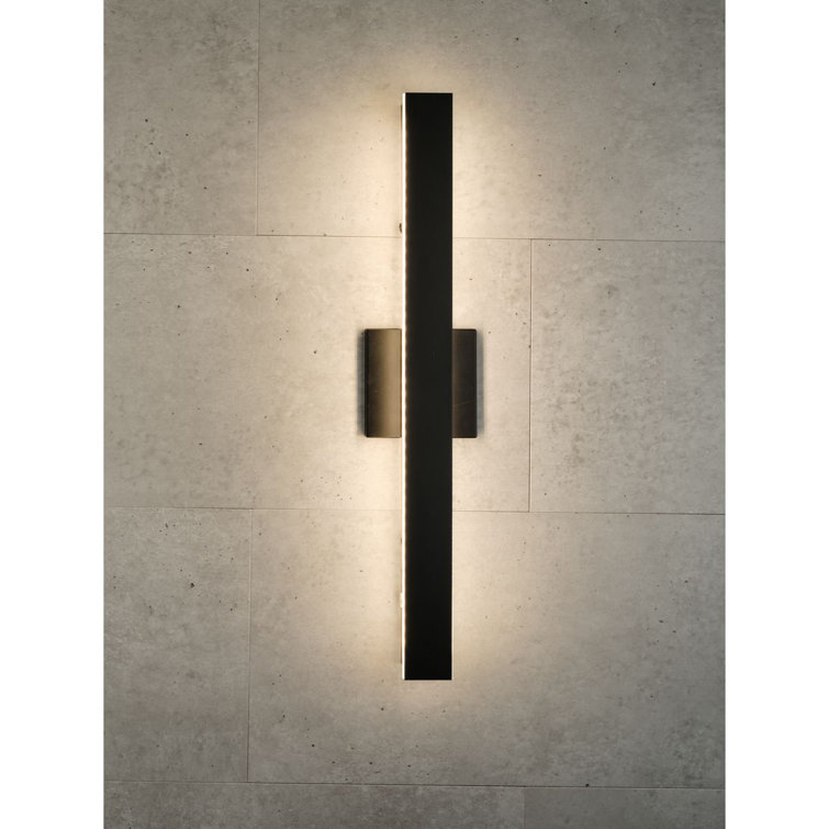 24" Matte Black LED Contemporary Outdoor Wall Light
