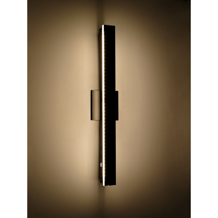 24" Matte Black LED Contemporary Outdoor Wall Light