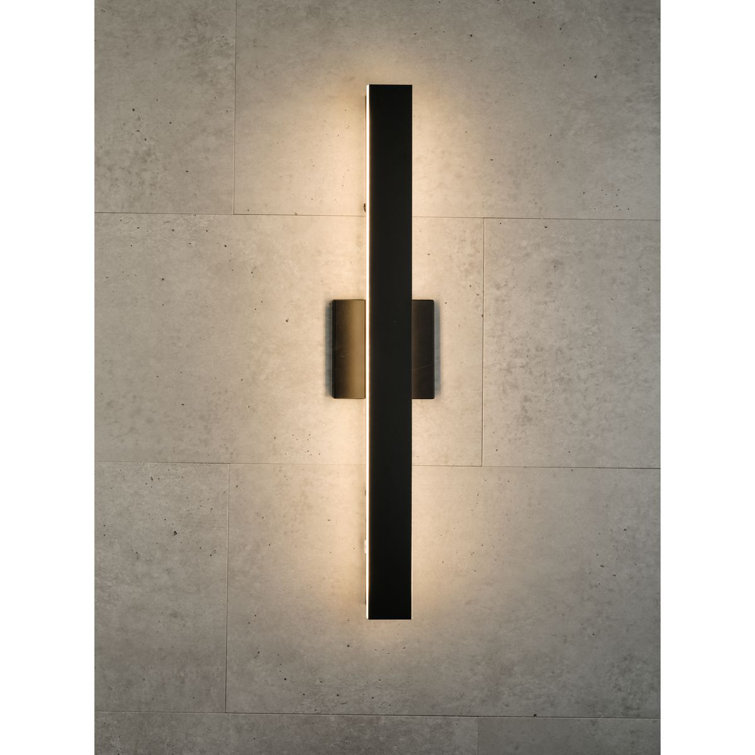 24" Matte Black LED Contemporary Outdoor Wall Light