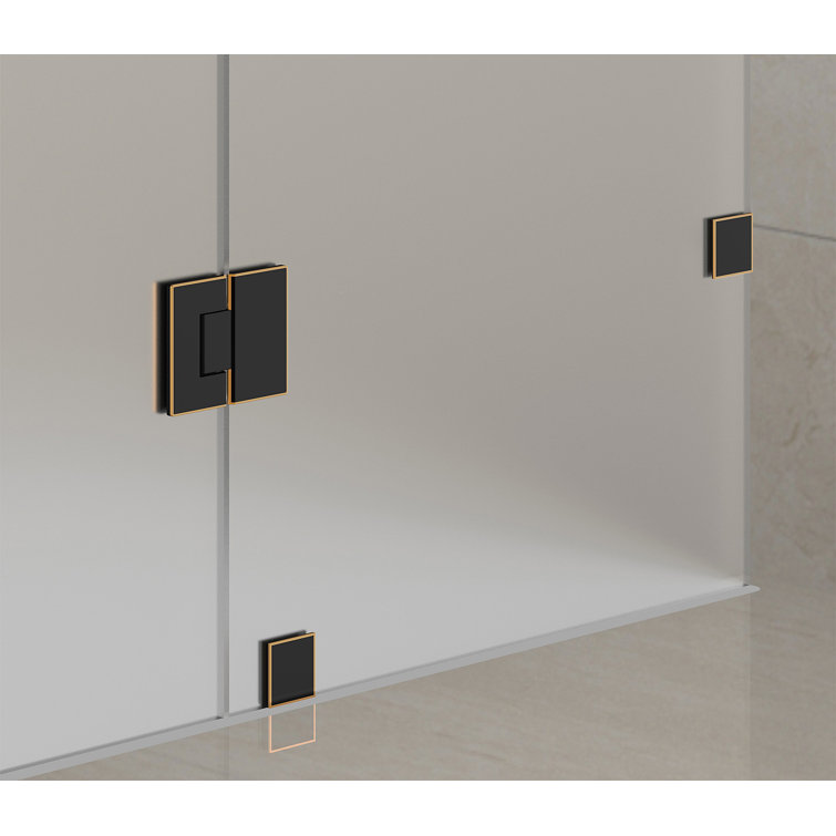 Avalux Frosted Glass Frameless Hinged Shower Enclosure with Stainless Steel Hardware