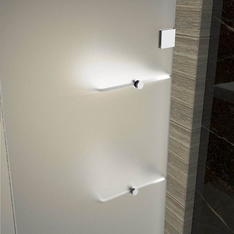 Avalux GS 48" x 72" Frameless Frosted Glass Hinged Shower Enclosure