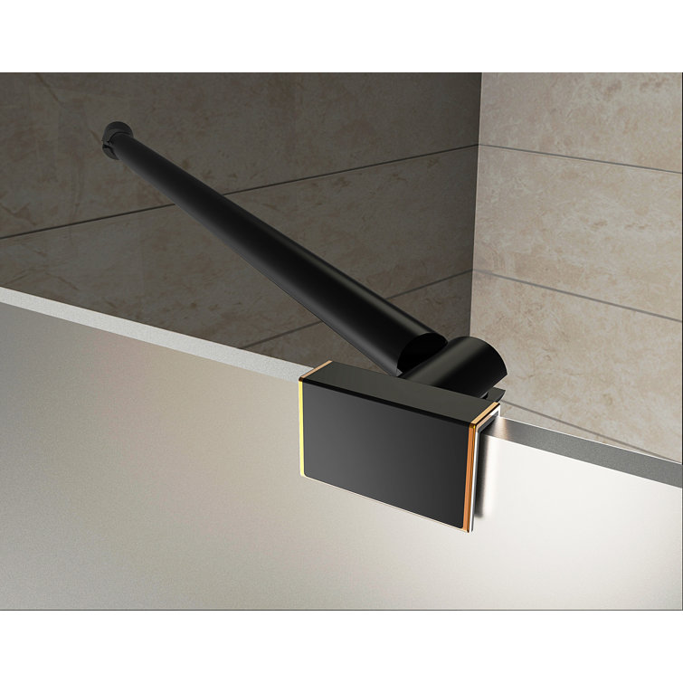 Nautis GS 63'' Clear Tempered Glass Frameless Hinged Shower Door