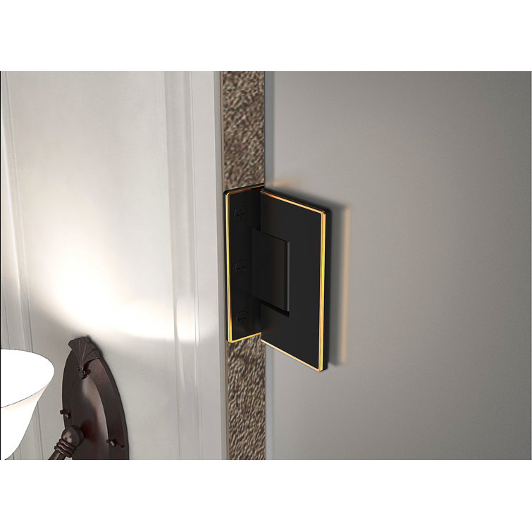 Nautis GS 63'' Clear Tempered Glass Frameless Hinged Shower Door