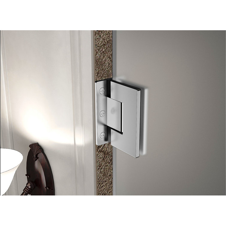Nautis GS 63'' Clear Tempered Glass Frameless Hinged Shower Door