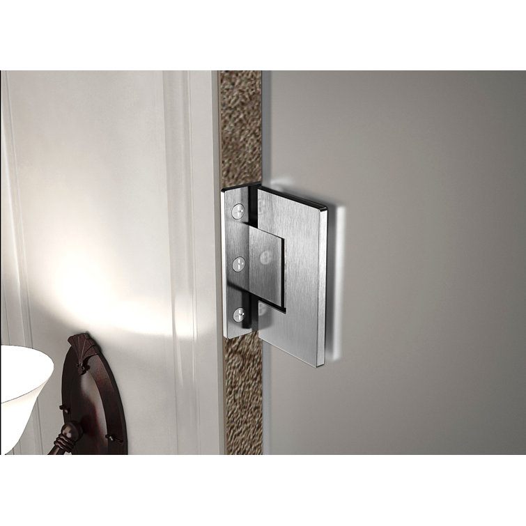 Nautis GS 41" x 72" Brushed Stainless Steel Frameless Hinged Shower Door