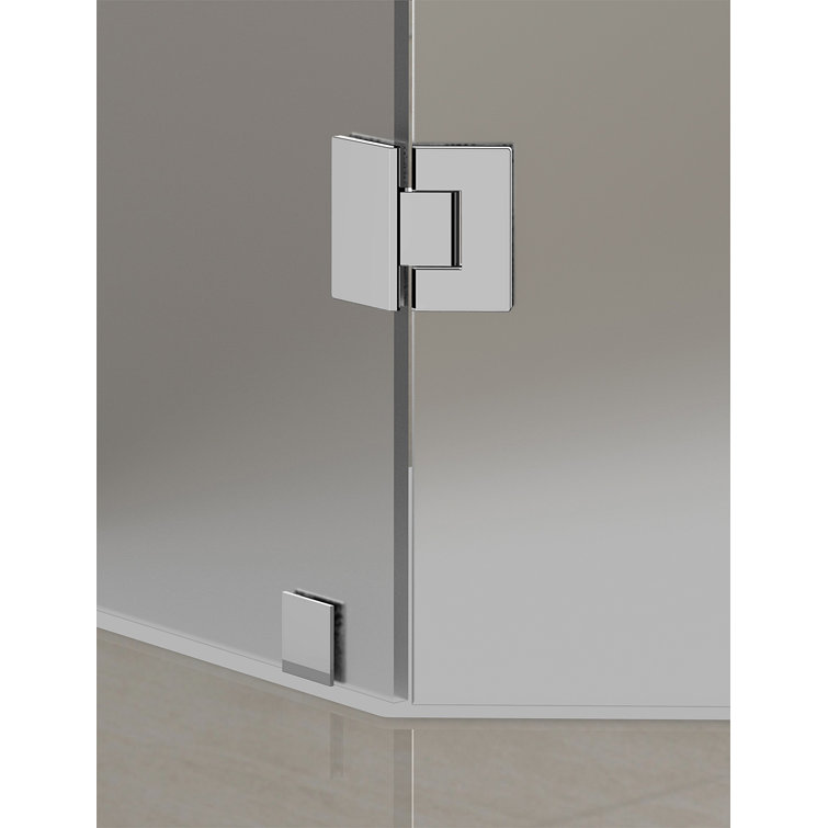 Neoscape Frosted Glass Stainless Steel Frameless Neo-Angle Shower Enclosure