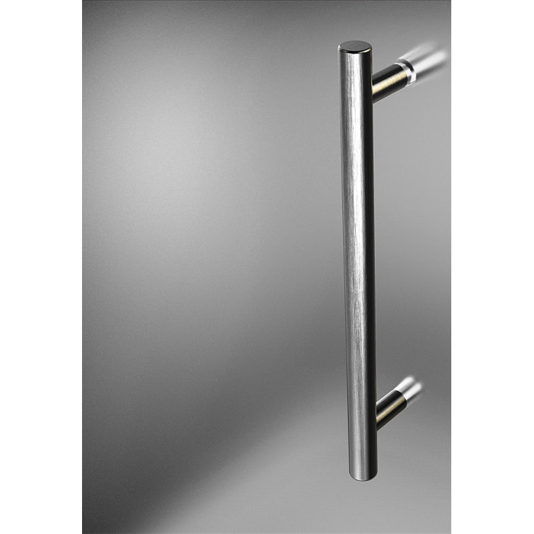 Avalux 33" Frosted Glass Frameless Stainless Steel Shower Enclosure