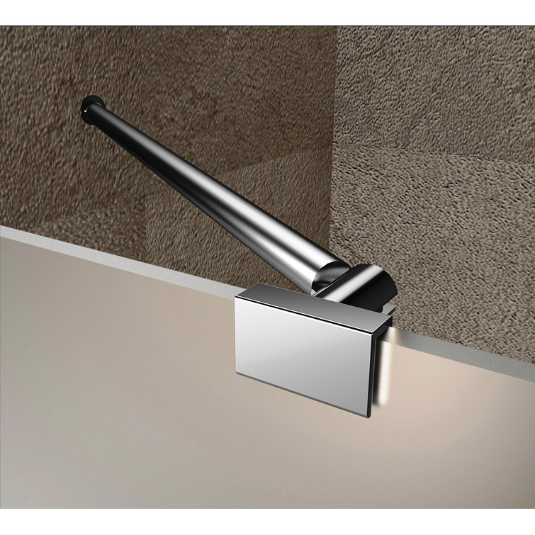Nautis GS 63'' Clear Tempered Glass Frameless Hinged Shower Door