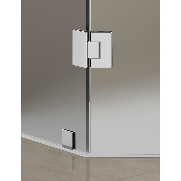 Neoscape 36" x 72" Chrome Frameless Frosted Glass Pivot Shower Door
