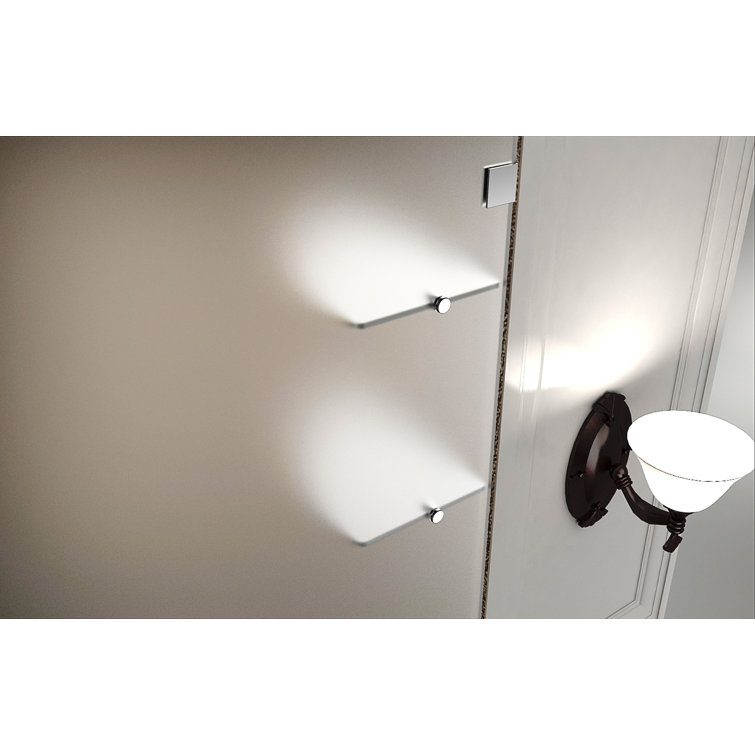 Nautis GS 63'' Clear Tempered Glass Frameless Hinged Shower Door