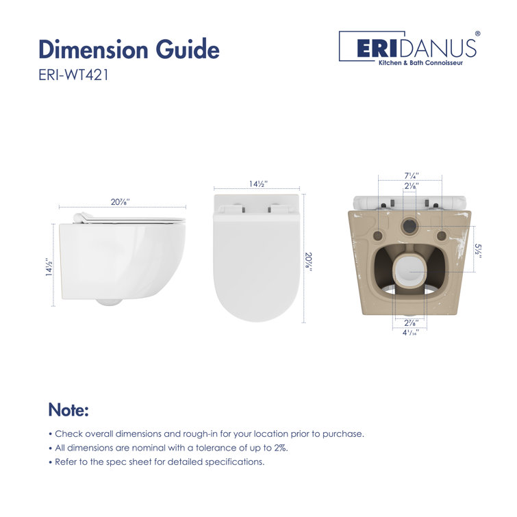 Hampton White Wall Mounted Dual Flush Toilet