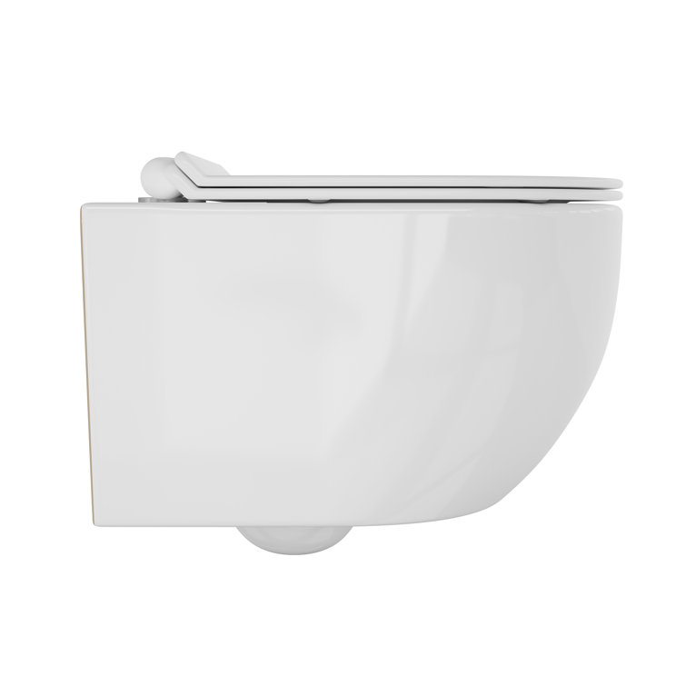 Hampton White Wall Mounted Dual Flush Toilet