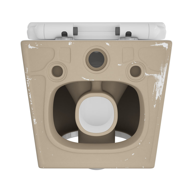 Hampton White Wall Mounted Dual Flush Toilet