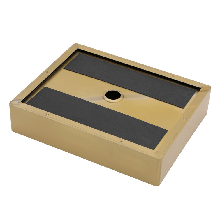 Gold Rectangular Stainless Steel Vessel Sink 19 x 15 Inch