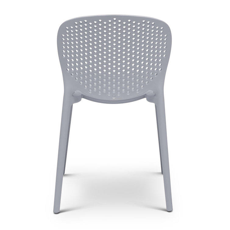 Light Gray Stackable UV Resistant Armless Dining Chairs Set